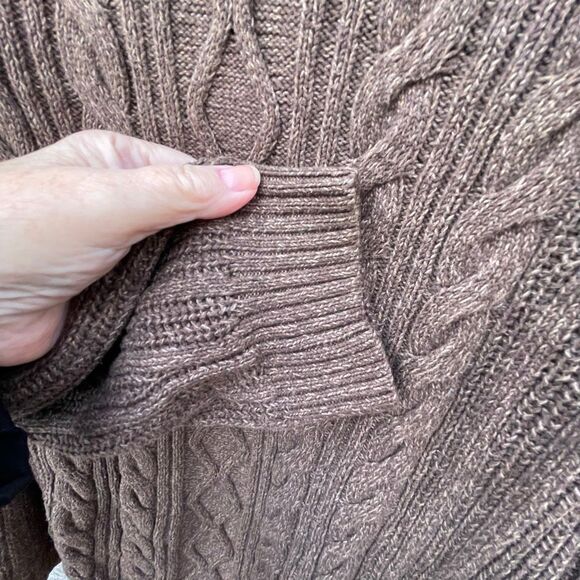 Tasso Elba Brown Cable Knit Sweater - Picture 8 of 10